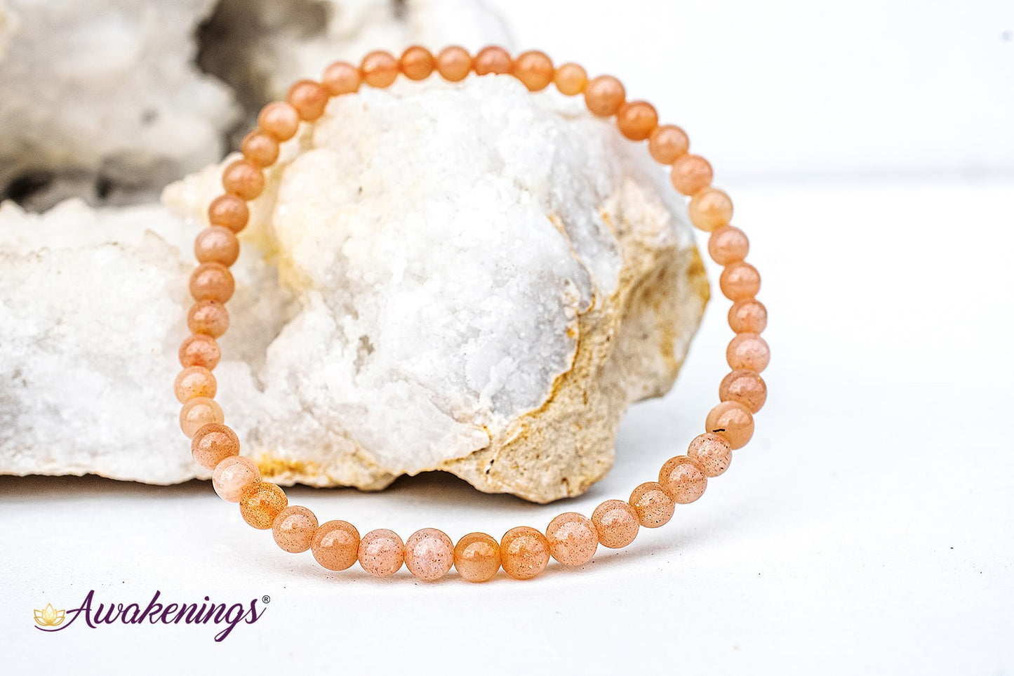 Peach Moonstone Bracelet-4mm