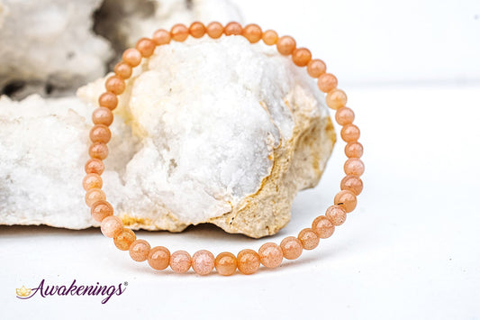 Peach Moonstone Bracelet-4mm