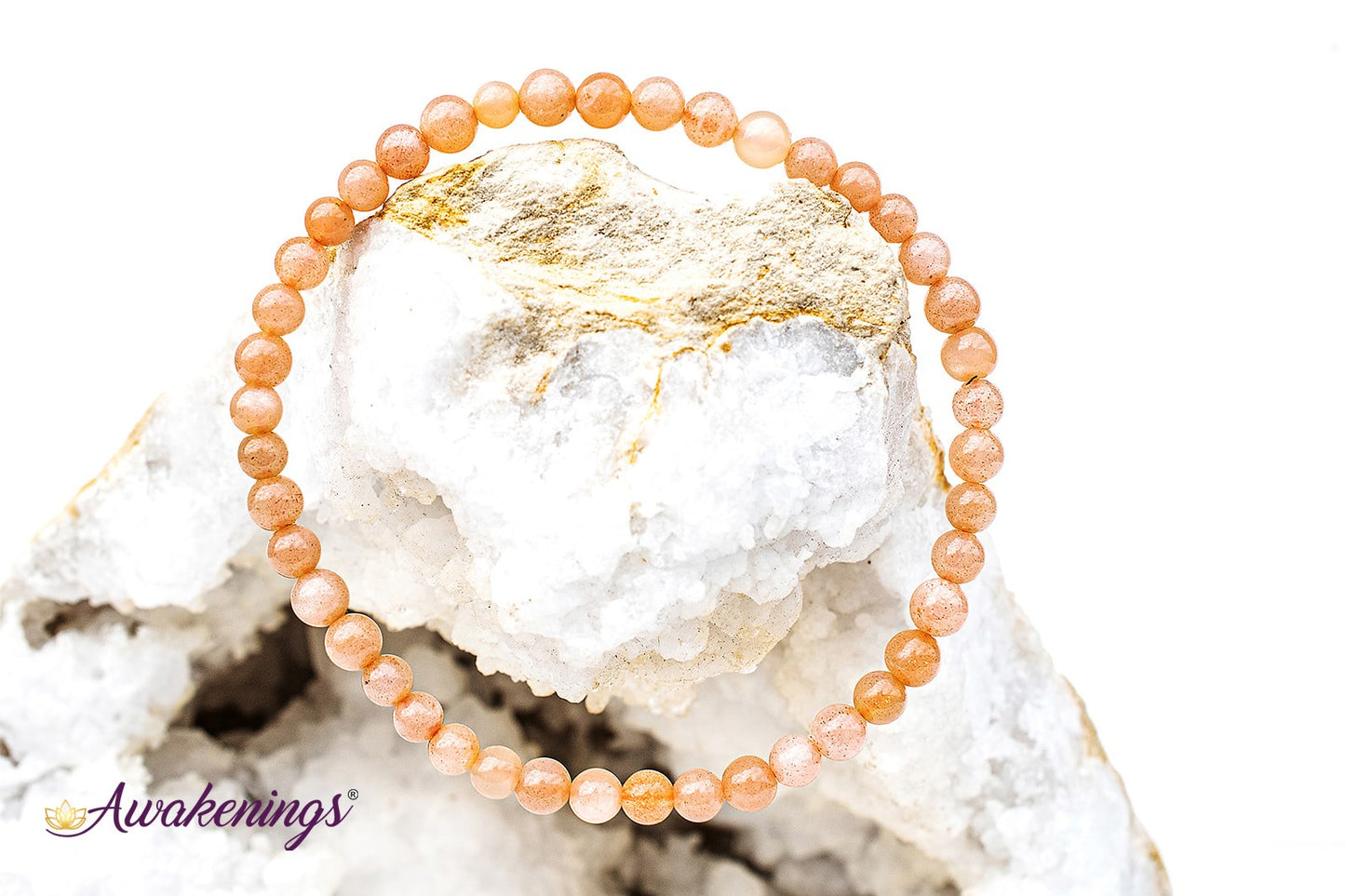 Peach Moonstone Bracelet-4mm