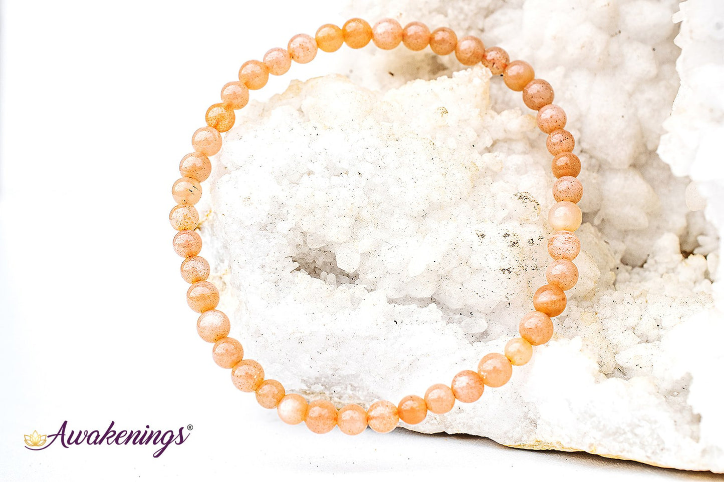 Peach Moonstone Bracelet-4mm