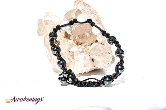 Howlite & Hematite Bracelet-Shamballa Paracord