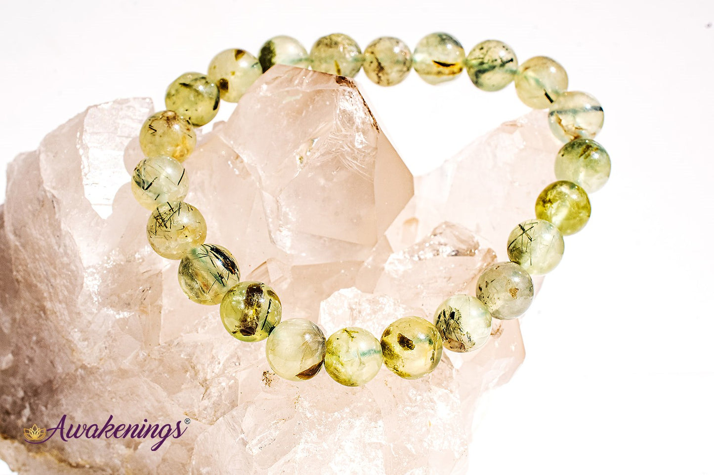 Green Prehnite (with Epidote Inclusions) Bracelet-8mm