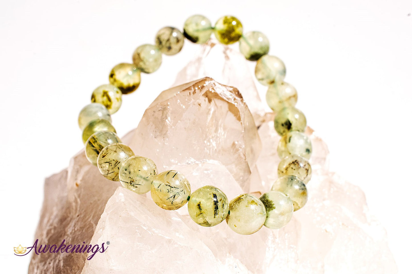 Green Prehnite (with Epidote Inclusions) Bracelet-8mm