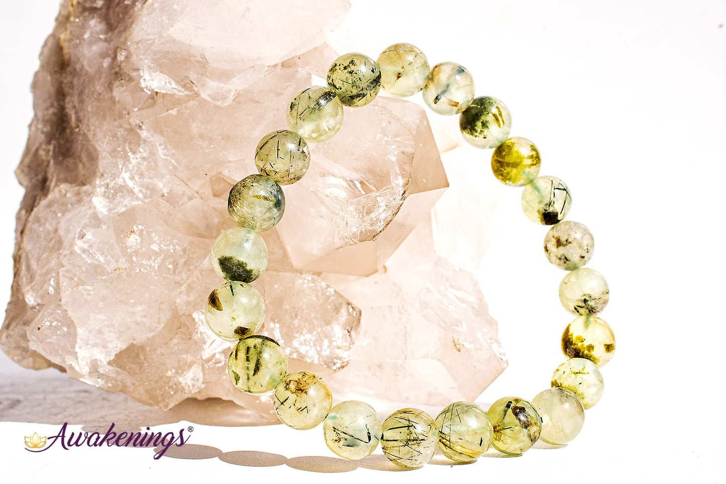 Green Prehnite (with Epidote Inclusions) Bracelet-8mm