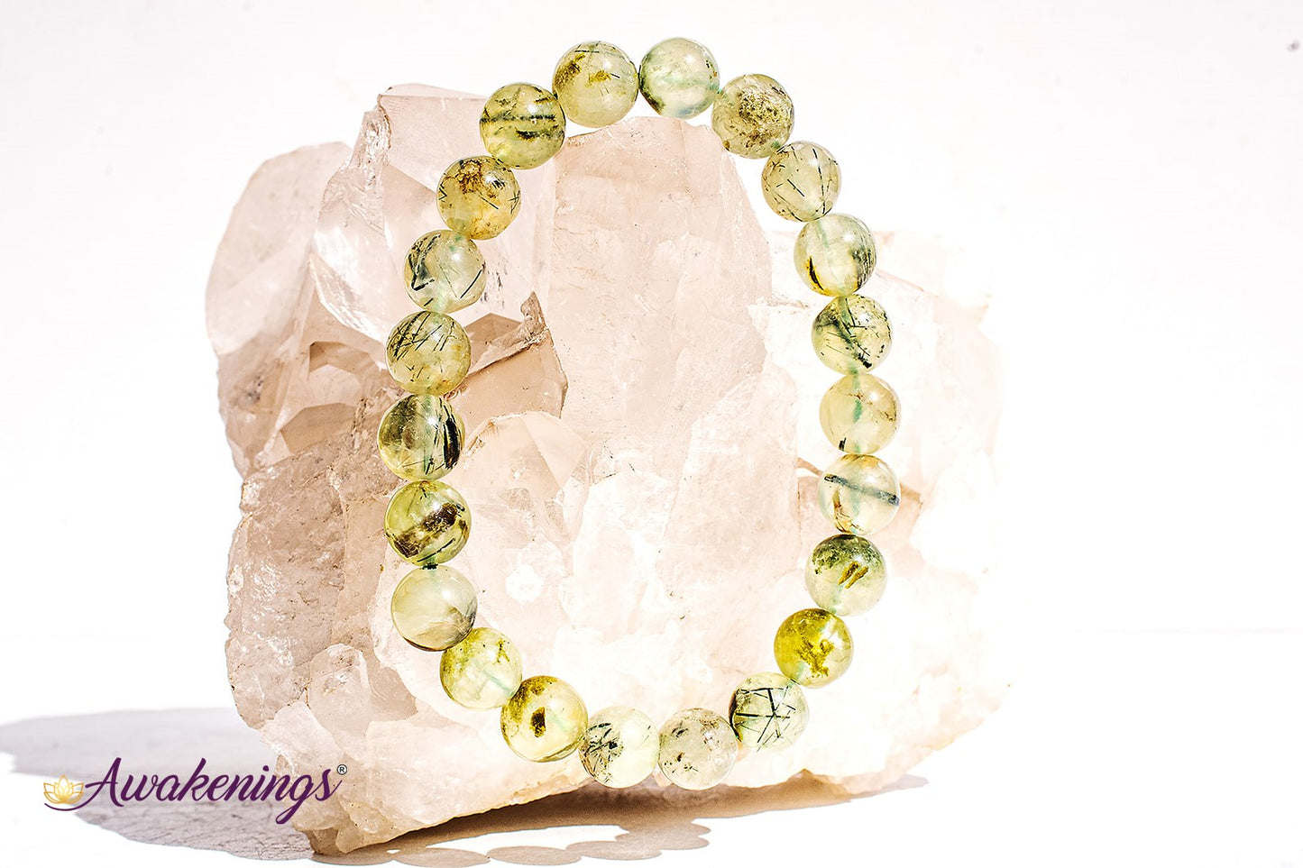 Green Prehnite (with Epidote Inclusions) Bracelet-8mm