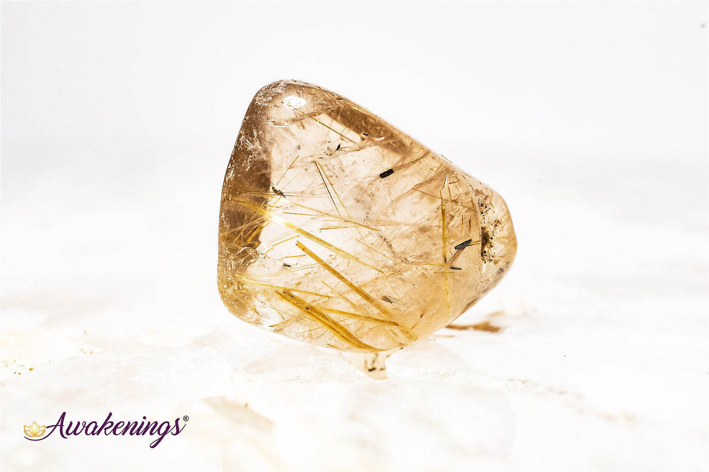 Rutilated Smoky Quartz - Gold Rutile Tumbled