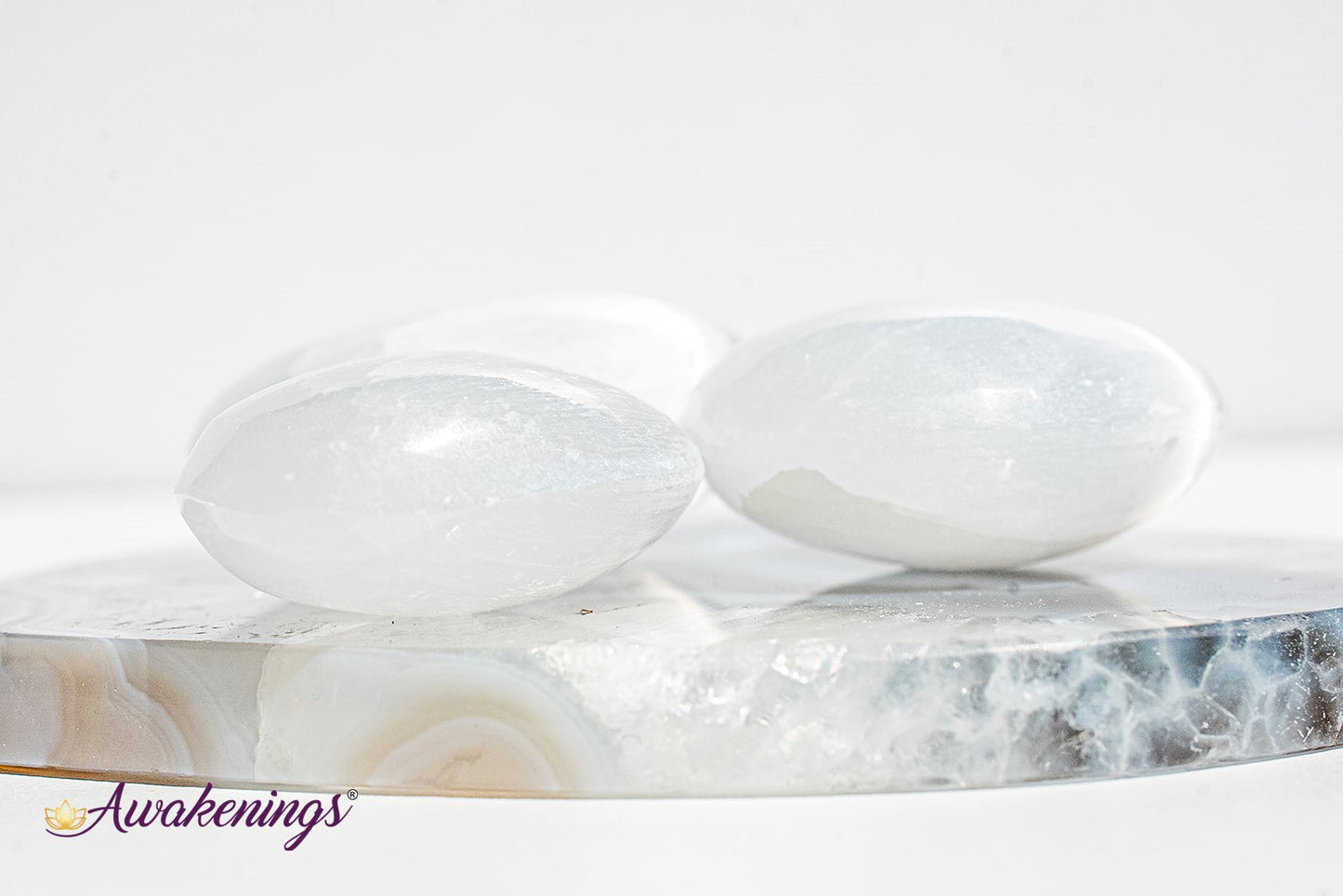 Selenite/Satin Spar Mini Palm/Pillow Stone-1.75"